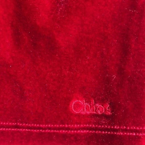 Red velvet chloe 9 months baby dress luxury designer rare find sale - Picture 3 of 6